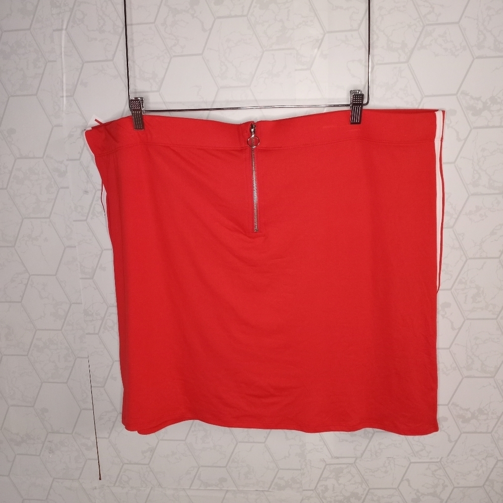 Joe boxer red mini skirt with double white stripes